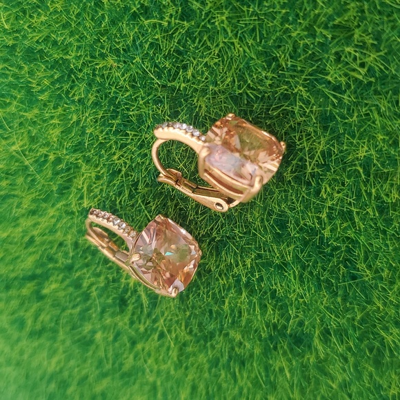 2ct Peach Morganite Earrings E1021 - Picture 2 of 4